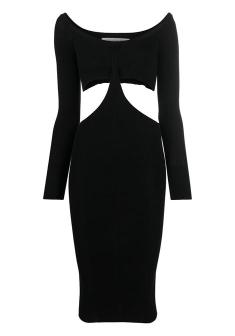 Black cut-out detail knit dress - women